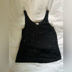 Haute Hippie Black Sequin Tank